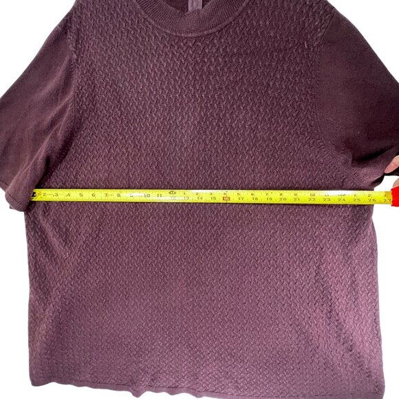 Maggie Barnes 4x Purple Knit Short Sleeve Sweater Back Zipper Textured Front - Picture 8 of 10